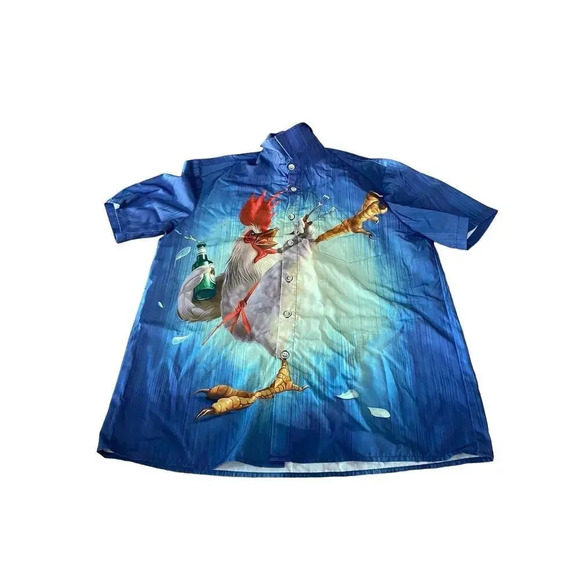 Royaura Men's Blue Short Sleeve Collard Button Down Casual Shirt Size Medium - Picture 1 of 4